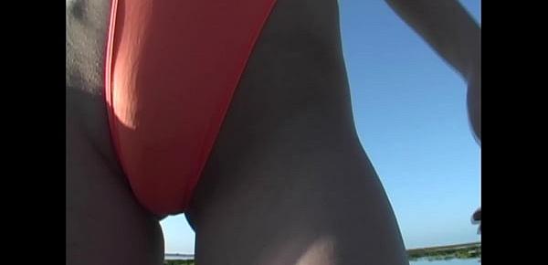  Sena Akikawa High-leg swimsuit orange legs-fetish image video solo